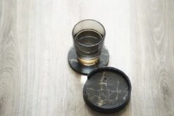 Onderzetters Voor Glazen - Leren Onderzetters - Onderzetters - Zwart / Goud - Marmer Look - 6 Stuks - Inclusief Luxe Houder -Bormioli Rocco winkel 1200x802 1