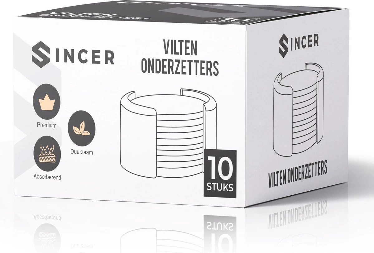 Vilten Onderzetters Voor Glazen - Bamboe Houder – Set Van 10 Vilten Onderzetters – Onderleggers - Premium Kwaliteit – Absorberend – Hittebestendig - Rond – Zwart/Grijs – Duurzaam/Milieuvriendelijk 9 Vilten Onderzetters Voor Glazen - Bamboe Houder – Set Van 10 Vilten Onderzetters – Onderleggers - Premium Kwaliteit – Absorberend – Hittebestendig - Rond – Zwart/Grijs – Duurzaam/Milieuvriendelijk - Afbeelding 7