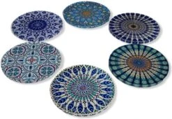 Onderzetters - Set Van 6 - Rond - Onderzetters Voor Glazen - Bohemian - Oosterse - Mandala Design - Coasters - Moederdag Cadeau -Bormioli Rocco winkel 1200x826 1