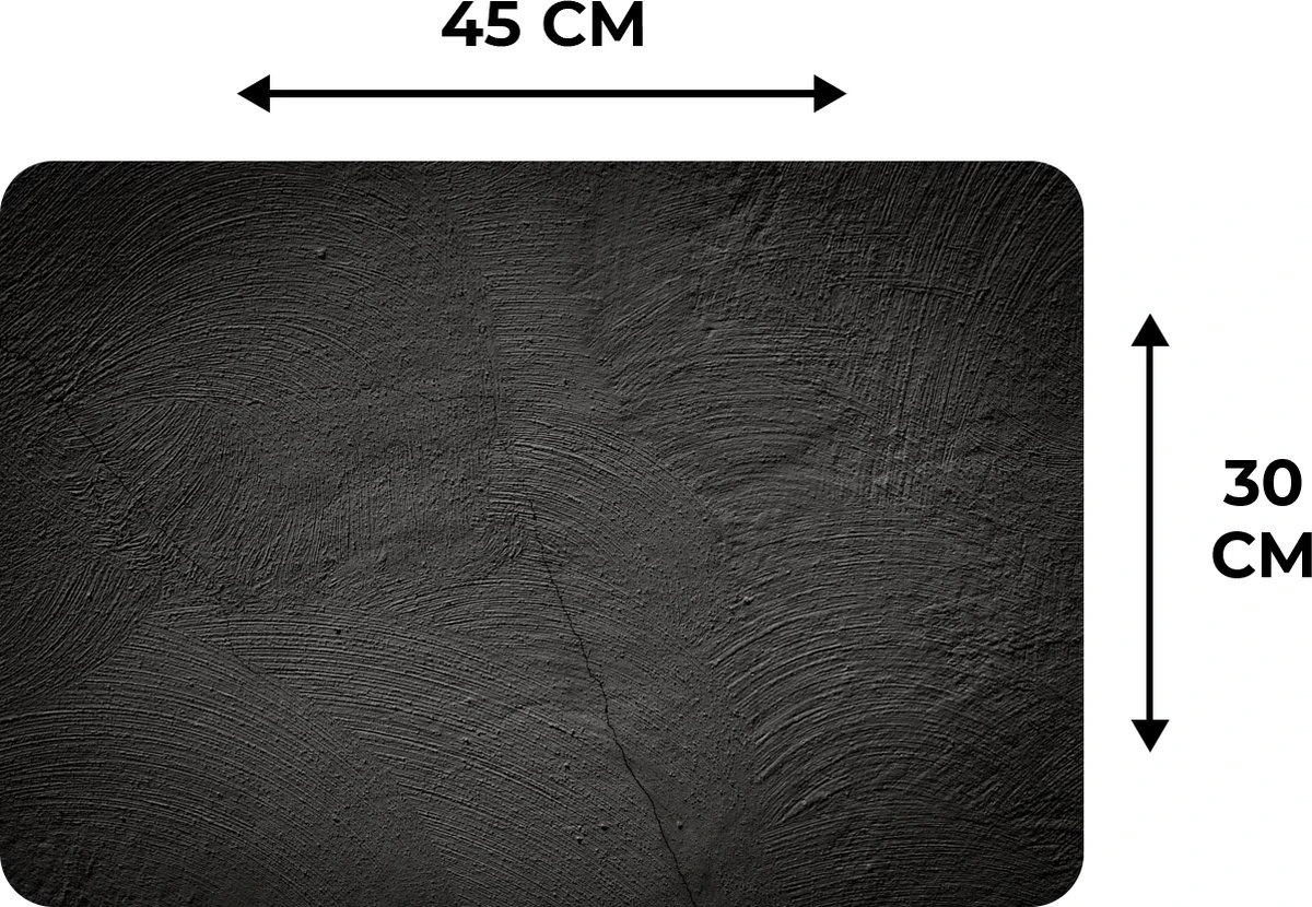 Placemat - Placemats Kunststof - Beton - Zwart - Industrieel - 45x30 Cm - 6 Stuks - Hittebestendig - Anti-Slip - Onderlegger - Afneembaar 6 Placemat - Placemats Kunststof - Beton - Zwart - Industrieel - 45x30 Cm - 6 Stuks - Hittebestendig - Anti-Slip - Onderlegger - Afneembaar - Afbeelding 4