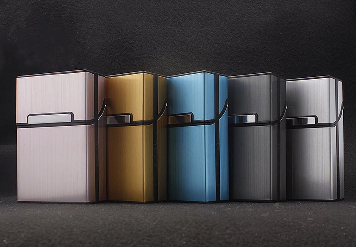 Merkloos Sigarettenhouder | Opbergbox | Sigarettendoosje | Sigaretten Opberg Doos | Plastic Metaal Kunststof | Goud 4 Merkloos Sigarettenhouder | Opbergbox | Sigarettendoosje | Sigaretten Opberg Doos | Plastic Metaal Kunststof | Goud - Afbeelding 2