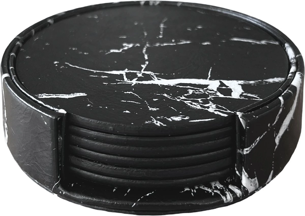 Onderzetter Voor Glazen - Onderzettersset - Drink Onderzetters - Marmer Look - Set Van 6 - SEVEND® 3 Onderzetter Voor Glazen - Onderzettersset - Drink Onderzetters - Marmer Look - Set Van 6 - SEVEND®