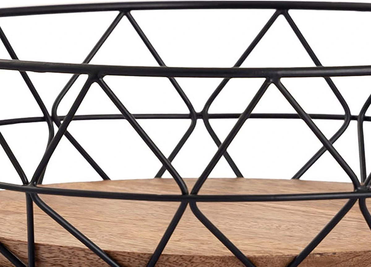 Parya Home - Fruitmand Metaal Broodmand Ronde Fruitschaal Neo 28 Cm H 10 Cm Zwart Metaal 8 Parya Home - Fruitmand Metaal Broodmand Ronde Fruitschaal Neo 28 Cm H 10 Cm Zwart Metaal - Afbeelding 6