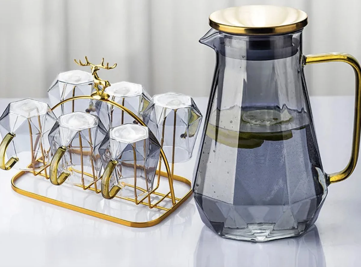 Luxaliving Waterkaraf Met 6 Glazen - Inhoud 1,5 Liter - Vaatwasser Bestendig - Glazenset - Karaf - Drankglazen 3 Luxaliving Waterkaraf Met 6 Glazen - Inhoud 1,5 Liter - Vaatwasser Bestendig - Glazenset - Karaf - Drankglazen