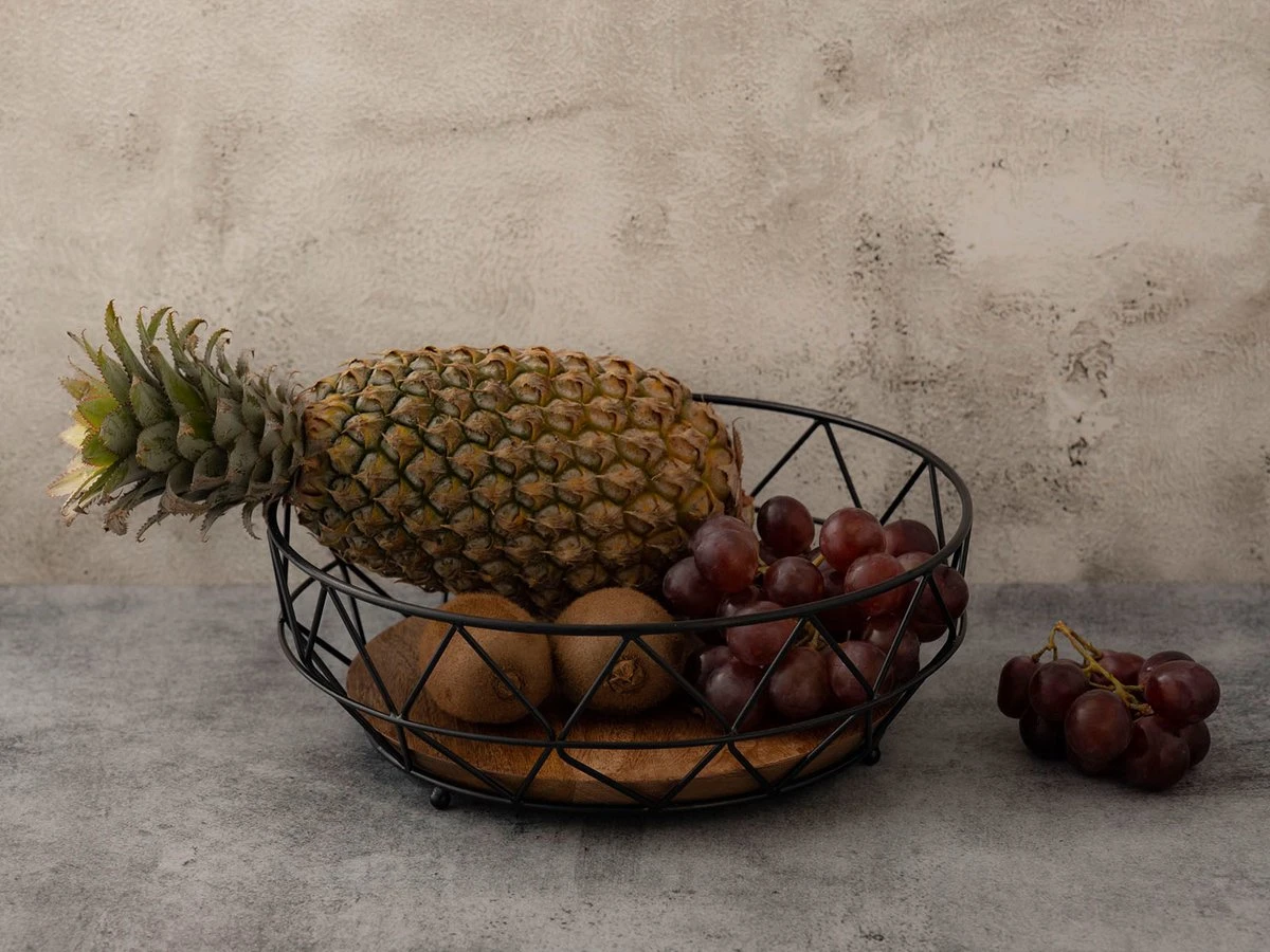 Parya Home - Fruitmand Metaal Broodmand Ronde Fruitschaal Neo 28 Cm H 10 Cm Zwart Metaal 6 Parya Home - Fruitmand Metaal Broodmand Ronde Fruitschaal Neo 28 Cm H 10 Cm Zwart Metaal - Afbeelding 4