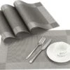 Vitamo™ Duurzame Placemats 4 Stuks - Hittebestendig - Makkelijk Schoon - Fijngeweven PVC - 30 X 45cm - Metallic Grijs 1 Vitamo™ Duurzame Placemats 4 Stuks - Hittebestendig - Makkelijk Schoon - Fijngeweven PVC - 30 X 45cm - Metallic Grijs -Bormioli Rocco winkel 1200x903