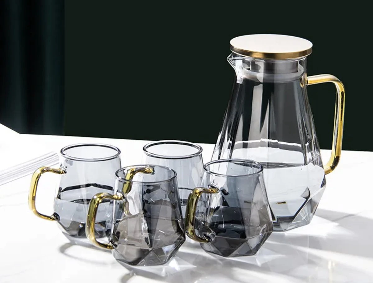 Luxaliving Waterkaraf Met 6 Glazen - Inhoud 1,5 Liter - Vaatwasser Bestendig - Glazenset - Karaf - Drankglazen 4 Luxaliving Waterkaraf Met 6 Glazen - Inhoud 1,5 Liter - Vaatwasser Bestendig - Glazenset - Karaf - Drankglazen - Afbeelding 2