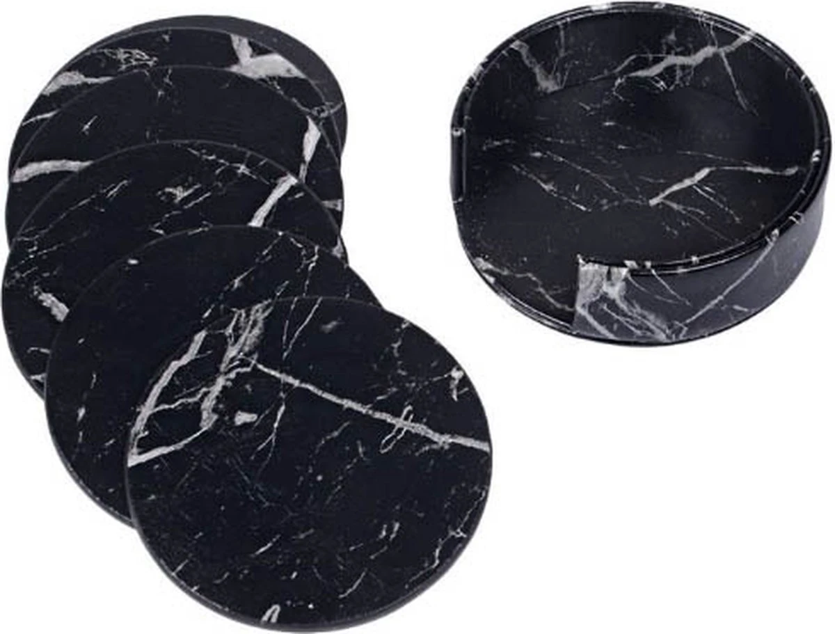 Onderzetter Voor Glazen - Onderzettersset - Drink Onderzetters - Marmer Look - Set Van 6 - SEVEND® 5 Onderzetter Voor Glazen - Onderzettersset - Drink Onderzetters - Marmer Look - Set Van 6 - SEVEND® - Afbeelding 3