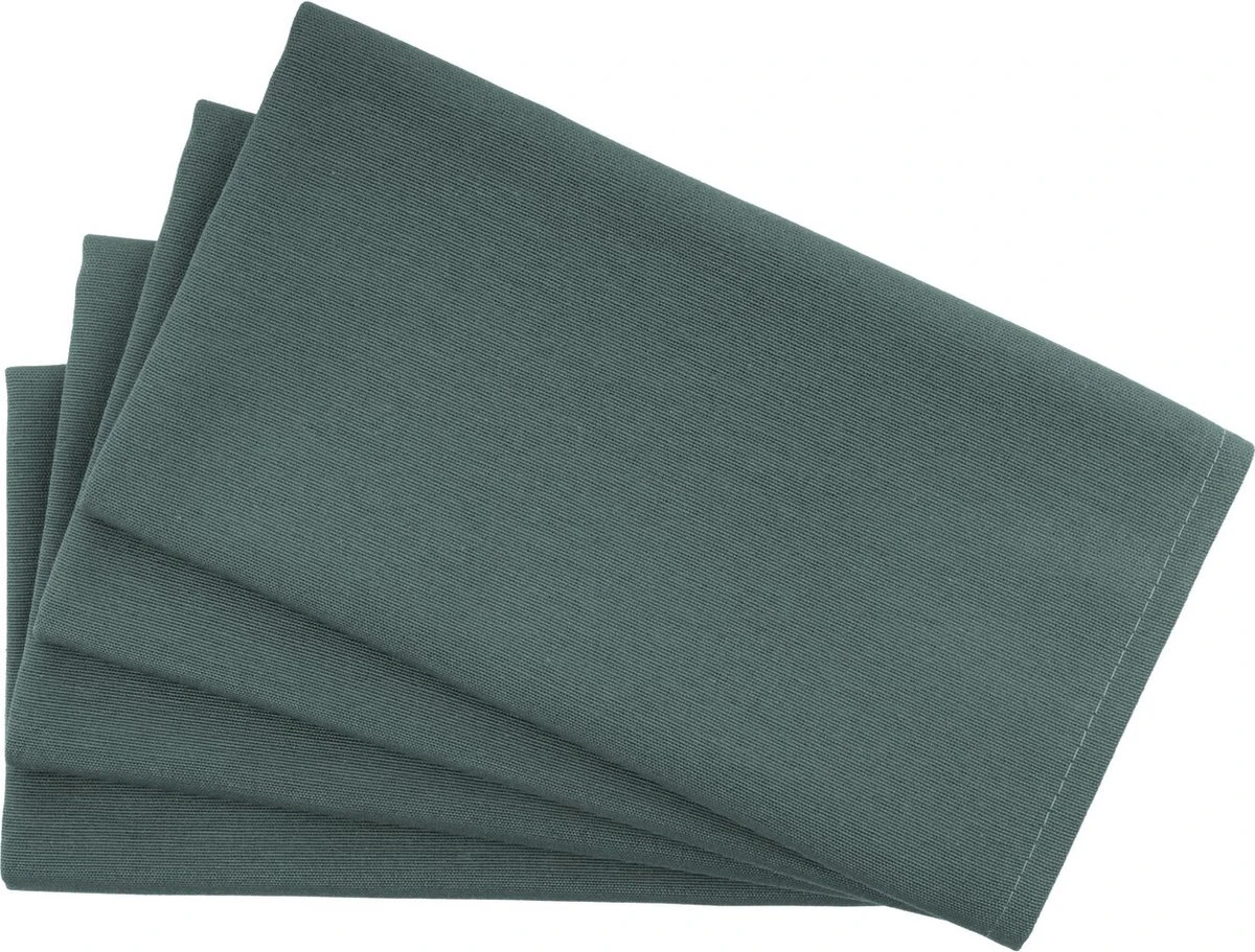 Mistral Home - Placemat - Set Van 4 - 35x45 Cm - Katoen Polyester - Donkergroen 6 Mistral Home - Placemat - Set Van 4 - 35x45 Cm - Katoen Polyester - Donkergroen - Afbeelding 4
