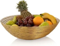 Parya Home - Fruitschaal Rond - ø 30 Cm - Goud - Metaal