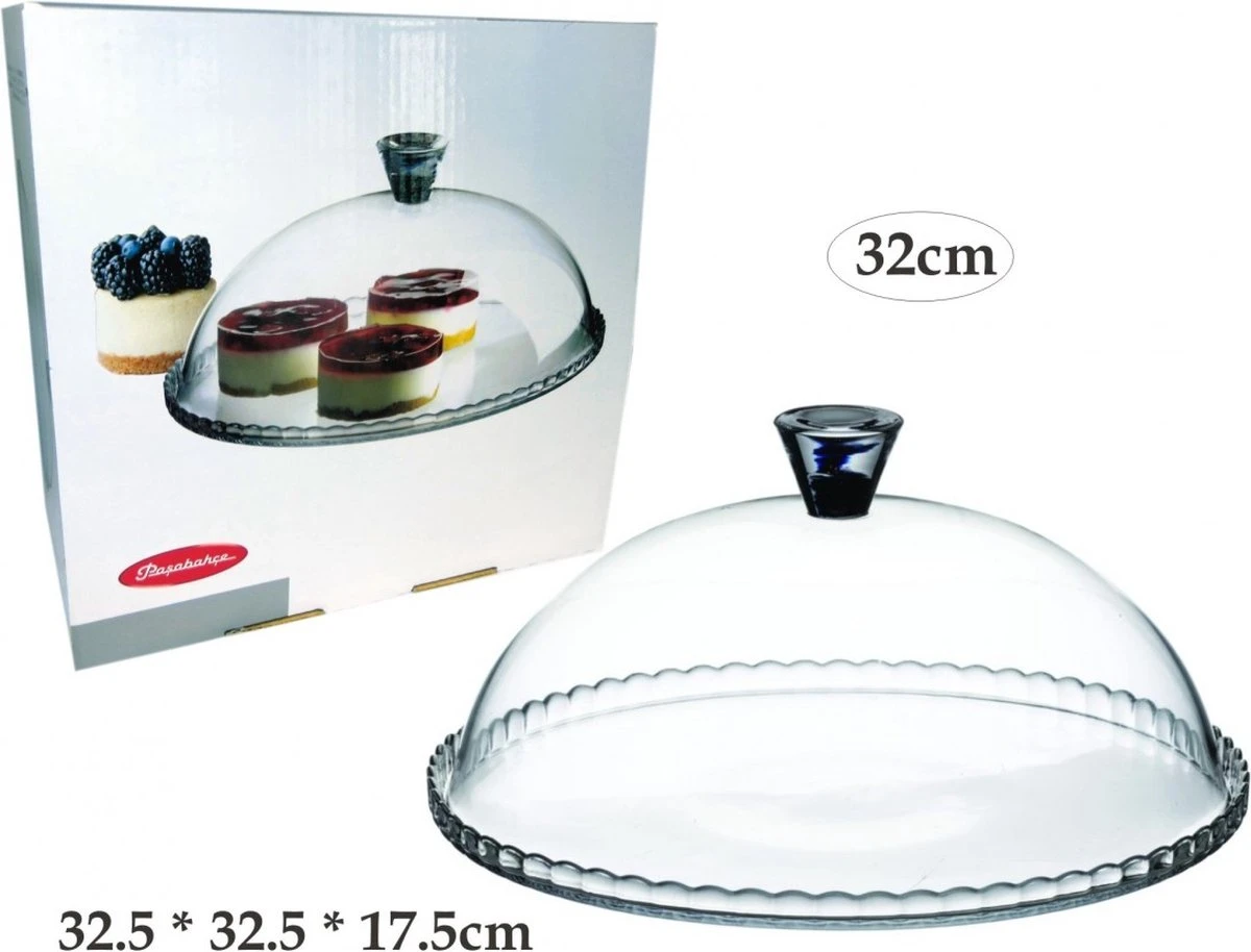 Pasabahce Taartplateau - Met Stolp -glas - 32cm 5 Pasabahce Taartplateau - Met Stolp -glas - 32cm - Afbeelding 4
