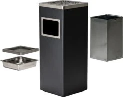 Merkloos Decopatent® Staande Asbak Met RVS Afvalbak - Asbak Voor Buiten - Vloerasbak - Buitenasbak Groot - Rookpaal - Asbakken - 30x24x62 -Bormioli Rocco winkel 1200x954