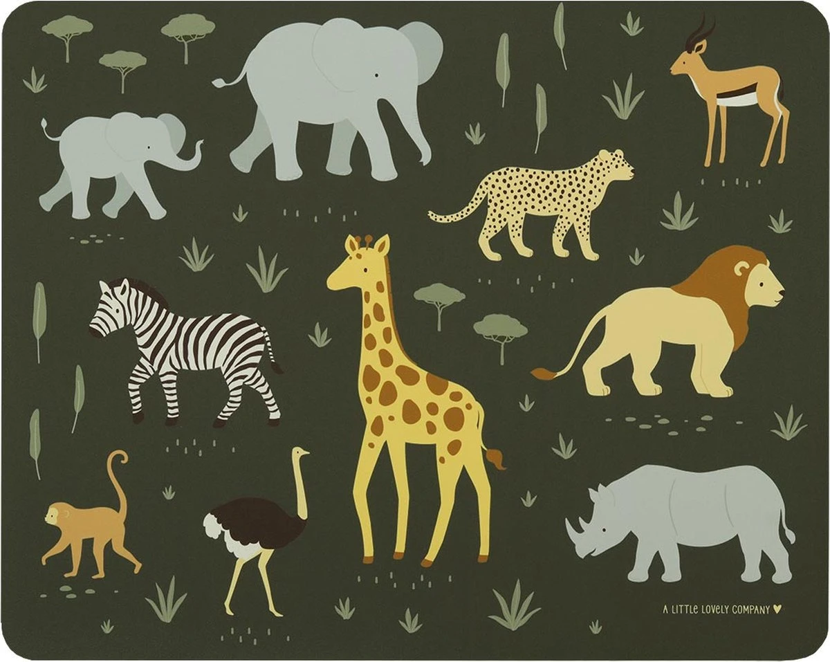 Placemat Voor Kinderen: Savanne - A Little Lovely Company 3 Placemat Voor Kinderen: Savanne - A Little Lovely Company