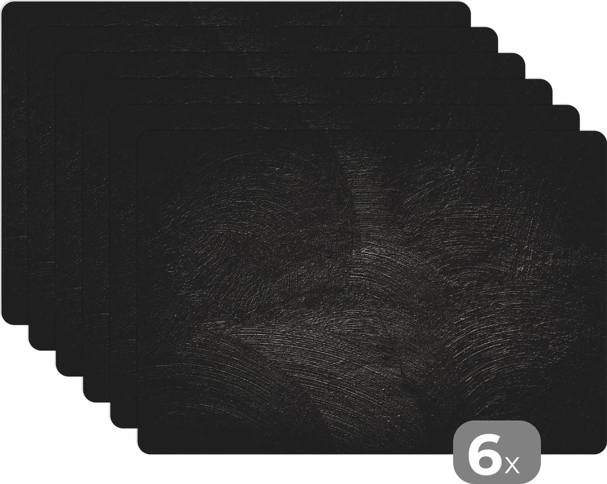 Placemat - Placemats Kunststof - Beton - Zwart - Industrieel - 45x30 Cm - 6 Stuks - Hittebestendig - Anti-Slip - Onderlegger - Afneembaar 3 Placemat - Placemats Kunststof - Beton - Zwart - Industrieel - 45x30 Cm - 6 Stuks - Hittebestendig - Anti-Slip - Onderlegger - Afneembaar