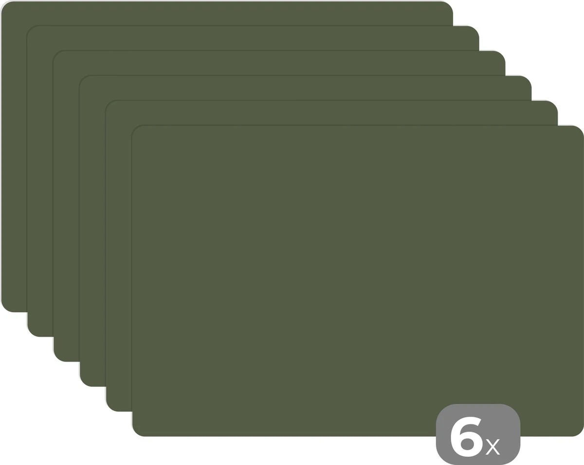 Placemats - Groen - Kleur - Neutraal - Vinyl - Antislip - Placemat - Onderleggers - 45x30 Cm - Eetkamer - Keuken Accessoires 3 Placemats - Groen - Kleur - Neutraal - Vinyl - Antislip - Placemat - Onderleggers - 45x30 Cm - Eetkamer - Keuken Accessoires