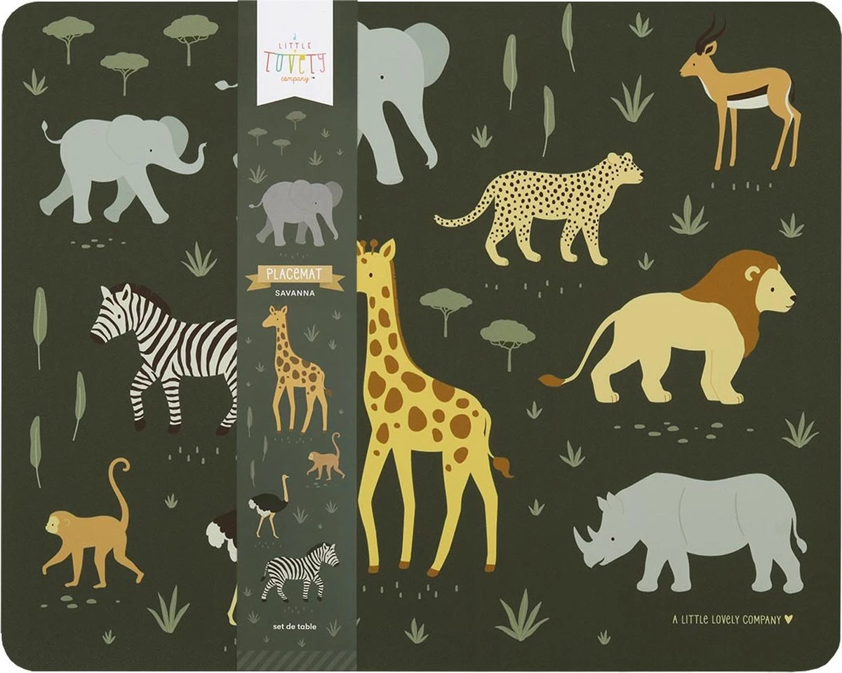 Placemat Voor Kinderen: Savanne - A Little Lovely Company 7 Placemat Voor Kinderen: Savanne - A Little Lovely Company - Afbeelding 5