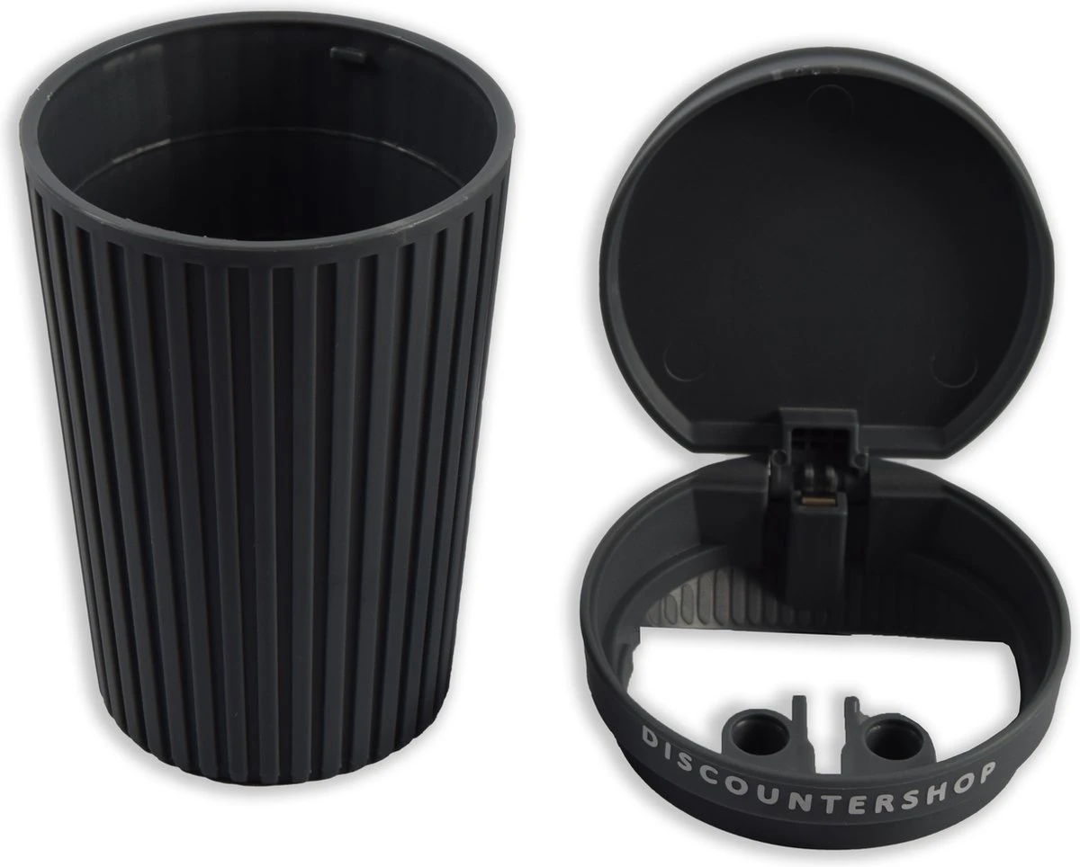 1 Stuks| Universele Asbak Voor In De Auto |Asbak Met Deksel | Voor Bekerhouder (Autoasbak) Of Buiten - 13.5 Cm Grijs 4 1 Stuks| Universele Asbak Voor In De Auto |Asbak Met Deksel | Voor Bekerhouder (Autoasbak) Of Buiten - 13.5 Cm Grijs - Afbeelding 2