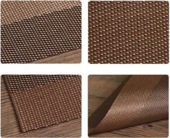 Vitamo™ Duurzame Placemats 4 Stuks - Hittebestendig - Makkelijk Schoon - Fijngeweven PVC - 30 X 45cm - Metallic Bruin 13 Vitamo™ Duurzame Placemats 4 Stuks - Hittebestendig - Makkelijk Schoon - Fijngeweven PVC - 30 X 45cm - Metallic Bruin -Bormioli Rocco winkel 1200x976 3