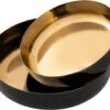 Parya Home - Sierschaal Set Van 2 Rond Knabbelschaal Glam - 22x18 - Goud - Hoogwaardig Metaal 1 Parya Home - Sierschaal Set Van 2 Rond Knabbelschaal Glam - 22x18 - Goud - Hoogwaardig Metaal -Bormioli Rocco winkel 1200x984