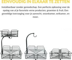 SensaHome - Fruitmand Met Bananenhouder - Vierkant 2-Laags Zwart - Fruitschaal - Etagere - Metaal - Industrial - Modern 27 SensaHome - Fruitmand Met Bananenhouder - Vierkant 2-Laags Zwart - Fruitschaal - Etagere - Metaal - Industrial - Modern -Bormioli Rocco winkel 1200x994 1