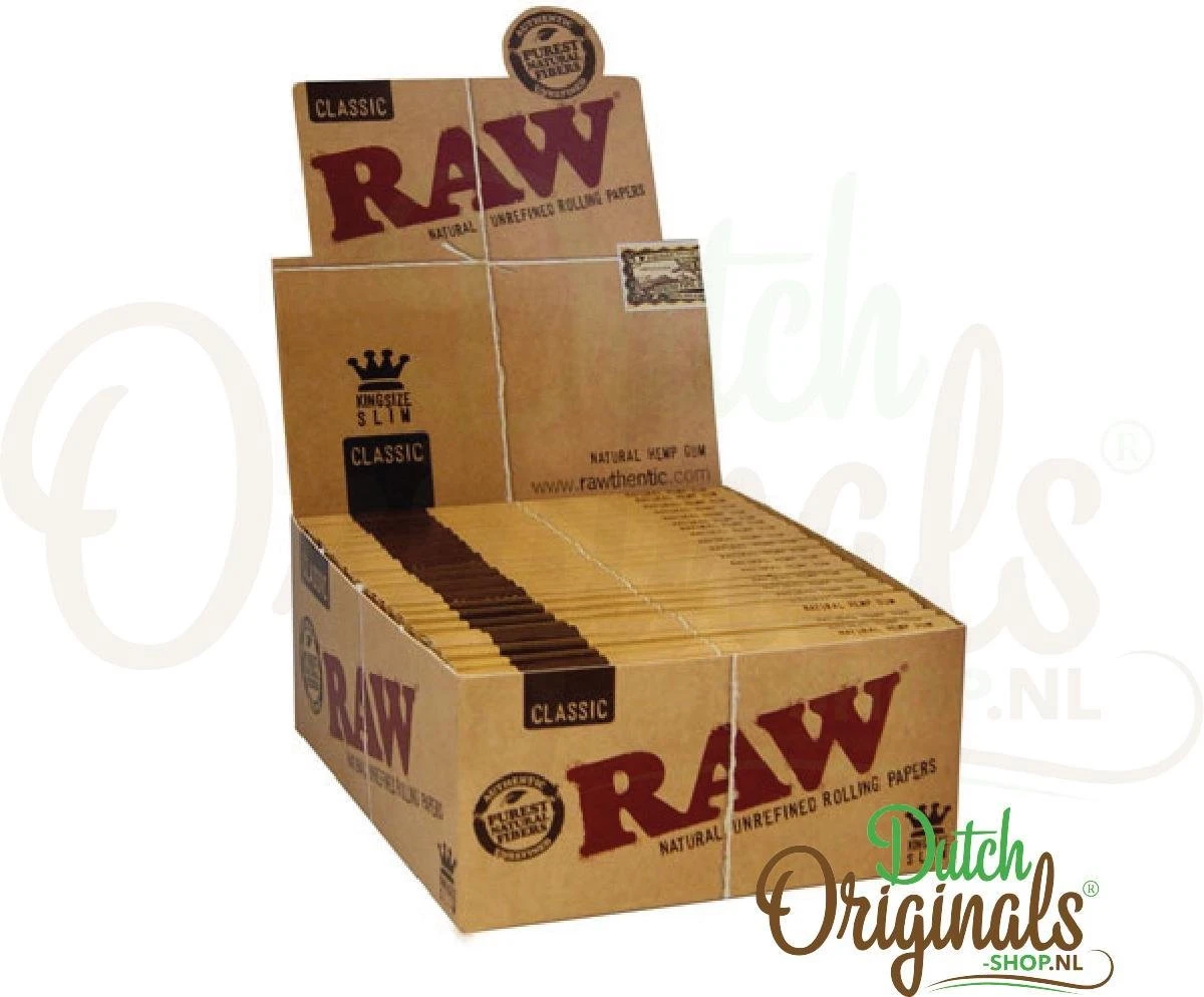 RAW Classic King Size Slim Vloei - Lange Vloei - Vloeipapier - Rolling Paper (Smoking) - 4 Stuks 4 RAW Classic King Size Slim Vloei - Lange Vloei - Vloeipapier - Rolling Paper (Smoking) - 4 Stuks - Afbeelding 2