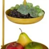 Relaxdays Fruitschaal Etagère 2 Laags - Dubbele Fruitmand Goud - Rond - Keuken - Metaal -Bormioli Rocco winkel 691x1200