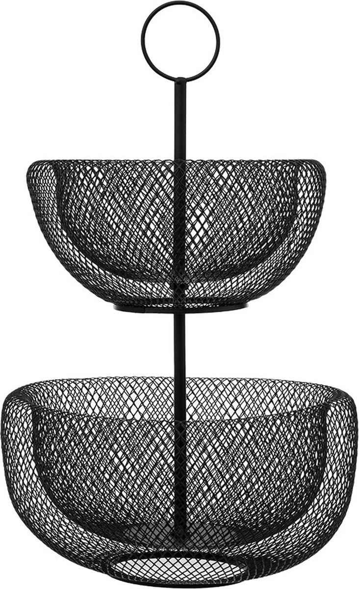 Dubbele Etagere Fruitschaal/fruitmand Rond Zwart Metaal 30 X 43 Cm - Fruitschalen/fruitmanden - Draadmand Van Metaal 3 Dubbele Etagere Fruitschaal/fruitmand Rond Zwart Metaal 30 X 43 Cm - Fruitschalen/fruitmanden - Draadmand Van Metaal