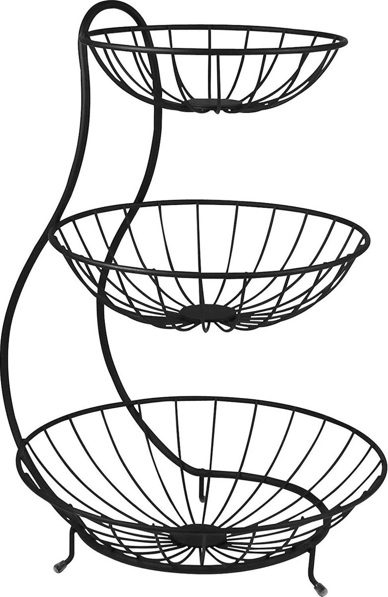 Fruitschaal - Etagere 3 Laags – Fruitmand Metaal - Schaal Decoratie - Voor Fruit / Groente / Snacks / Brood – RVS - 48 X 33 X 33 Cm 10 Fruitschaal - Etagere 3 Laags – Fruitmand Metaal - Schaal Decoratie - Voor Fruit / Groente / Snacks / Brood – RVS - 48 X 33 X 33 Cm - Afbeelding 8