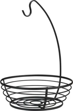 Cosy&Trendy Fruitmand Met Banaanhouder - Ø 28 X 40 Cm - Zwart