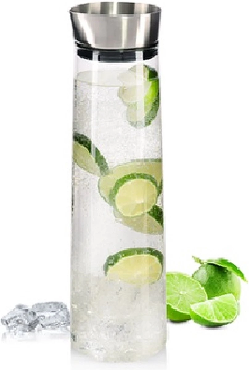 KARAF GLAS - Karaf 1,5liter - RVS Deksel - Waterkaraf 3 KARAF GLAS - Karaf 1,5liter - RVS Deksel - Waterkaraf