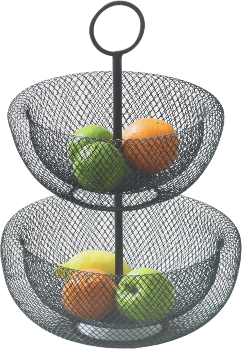 Orange85 Fruitschaal - Zwart - Etagere - Fruitmand - 2 Lagen - Metaal 6 Orange85 Fruitschaal - Zwart - Etagere - Fruitmand - 2 Lagen - Metaal - Afbeelding 4