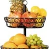 Chefarone Fruit Etagère 2 Laags - Fruitmand - Fruitschaal - Groentemand - Opberger - Metaal - Zwart 1 Chefarone Fruit Etagère 2 Laags - Fruitmand - Fruitschaal - Groentemand - Opberger - Metaal - Zwart -Bormioli Rocco winkel 851x1200