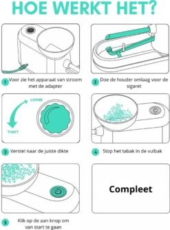 Light Up® Elektrische Sigarettenmaker Zwart - Sigarettenmakers - Electrische Sigarettenmachine - Automatische Sigaretten Maker - Electrische Sigarettenvuller 9 Light Up® Elektrische Sigarettenmaker Zwart - Sigarettenmakers - Electrische Sigarettenmachine - Automatische Sigaretten Maker - Electrische Sigarettenvuller -Bormioli Rocco winkel 885x1200