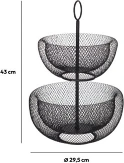 Dubbele Etagere Fruitschaal/fruitmand Rond Zwart Metaal 30 X 43 Cm - Fruitschalen/fruitmanden - Draadmand Van Metaal 11 Dubbele Etagere Fruitschaal/fruitmand Rond Zwart Metaal 30 X 43 Cm - Fruitschalen/fruitmanden - Draadmand Van Metaal -Bormioli Rocco winkel 910x1200 1
