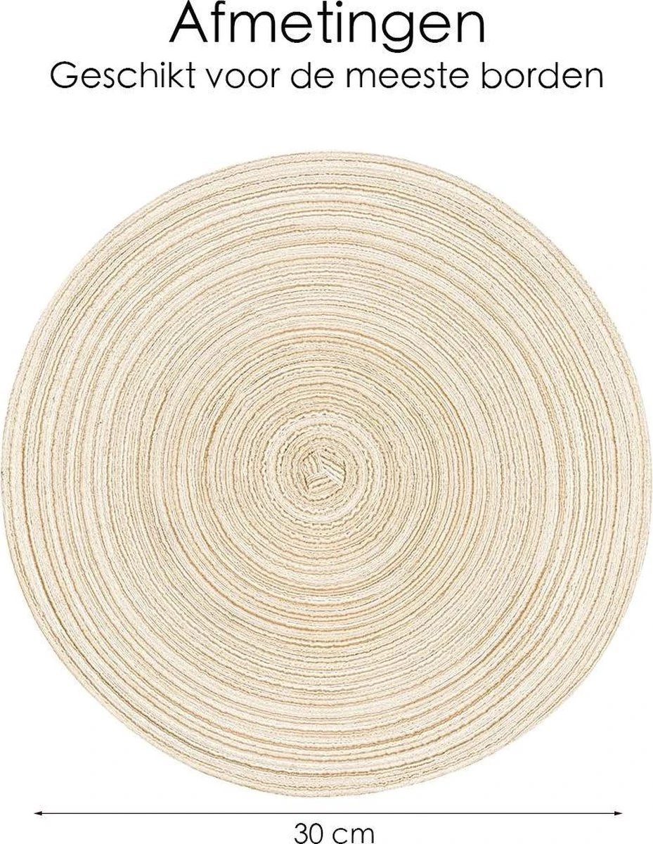 Merkloos Placemat - 2 Stuks - Placemat Rond - Placemats Rond Gevlochten - Tafelonderzetter - Tafel Onderleggers - Onderleggers Placemat - Placemat 30 Cm 10 Merkloos Placemat - 2 Stuks - Placemat Rond - Placemats Rond Gevlochten - Tafelonderzetter - Tafel Onderleggers - Onderleggers Placemat - Placemat 30 Cm - Afbeelding 8