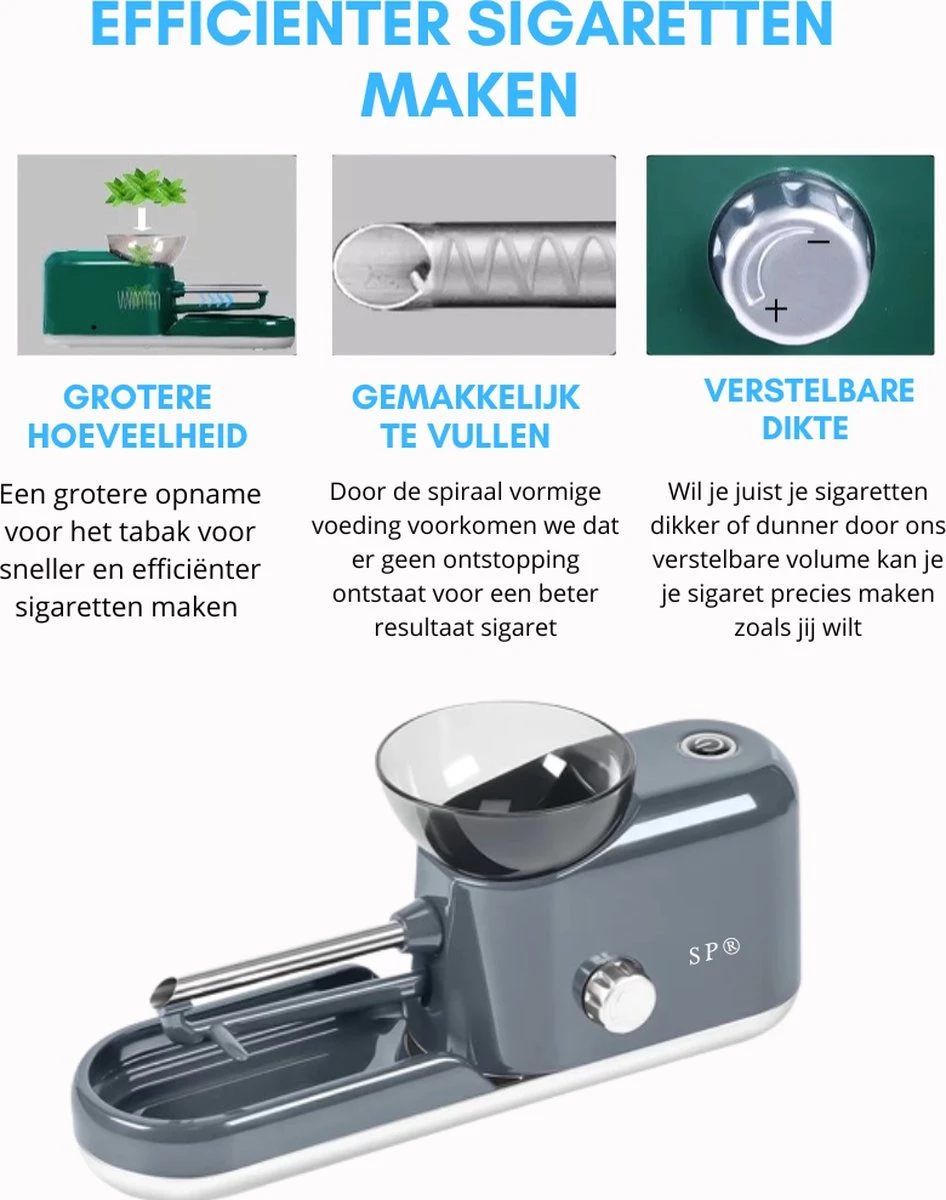 SP ® Elektrische Sigarettenmaker - Sigarettenmakers - Sigaretten Maker - 2022 / 2023 Model - Grijs - Sigarettenmachine 5 SP ® Elektrische Sigarettenmaker - Sigarettenmakers - Sigaretten Maker - 2022 / 2023 Model - Grijs - Sigarettenmachine - Afbeelding 3