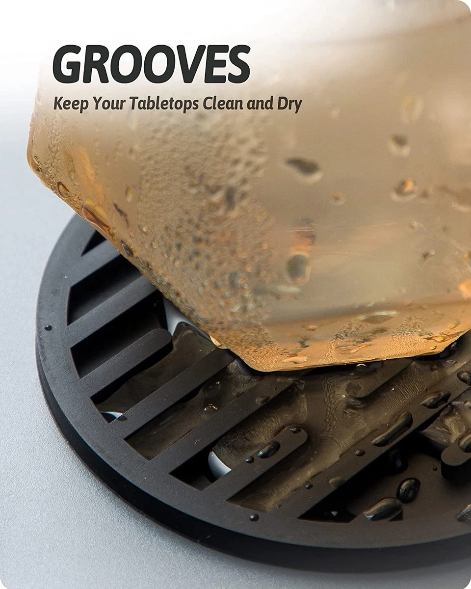 BOTC Onderzetters Met Houder - Siliconen Onderzetters Set Van 4 - Onderleggers Voor Glazen - Glasonderzetters Voor Op Tafel - Coasters 4 BOTC Onderzetters Met Houder - Siliconen Onderzetters Set Van 4 - Onderleggers Voor Glazen - Glasonderzetters Voor Op Tafel - Coasters - Afbeelding 2