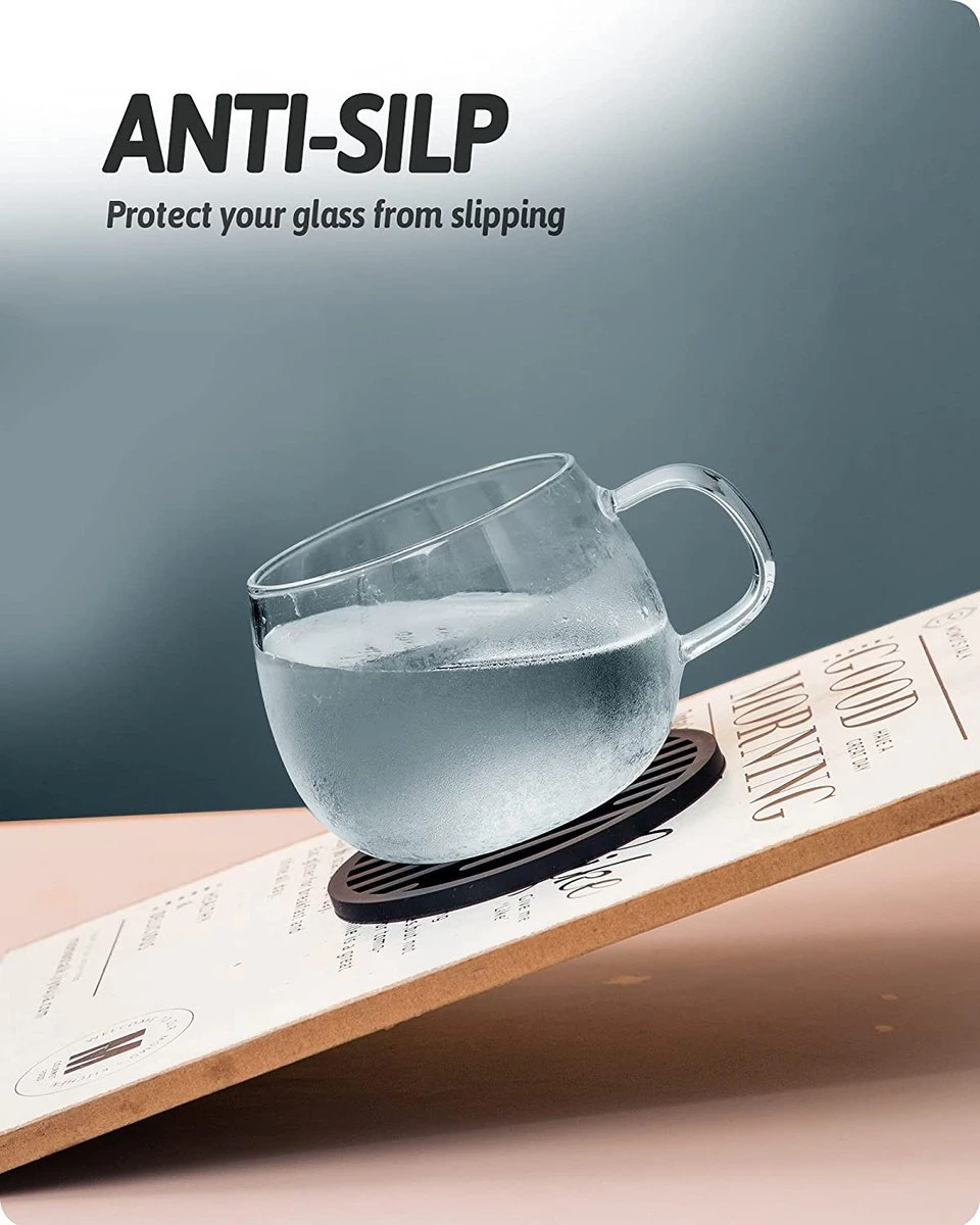 BOTC Onderzetters Met Houder - Siliconen Onderzetters Set Van 4 - Onderleggers Voor Glazen - Glasonderzetters Voor Op Tafel - Coasters 5 BOTC Onderzetters Met Houder - Siliconen Onderzetters Set Van 4 - Onderleggers Voor Glazen - Glasonderzetters Voor Op Tafel - Coasters - Afbeelding 3