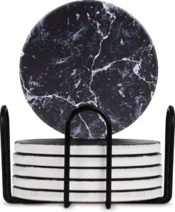 Castagnola Keramische Onderzetters Met Houder – Onderzetters Voor Glazen – Onderzetters Design – Onderzettersset – Drink Onderzetters – Keramisch – Kurk – Set Van 6 – Grijs/Zwart 19 Castagnola Keramische Onderzetters Met Houder – Onderzetters Voor Glazen – Onderzetters Design – Onderzettersset – Drink Onderzetters – Keramisch – Kurk – Set Van 6 – Grijs/Zwart -Bormioli Rocco winkel 991x1200 1