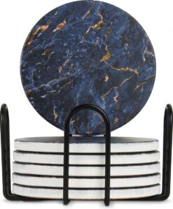 Castagnola Keramische Onderzetters Met Houder – Onderzetters Voor Glazen – Onderzetters Design – Onderzettersset – Drink Onderzetters – Keramisch – Kurk – Set Van 6 – Blauw/Goud 13 Castagnola Keramische Onderzetters Met Houder – Onderzetters Voor Glazen – Onderzetters Design – Onderzettersset – Drink Onderzetters – Keramisch – Kurk – Set Van 6 – Blauw/Goud -Bormioli Rocco winkel 992x1200